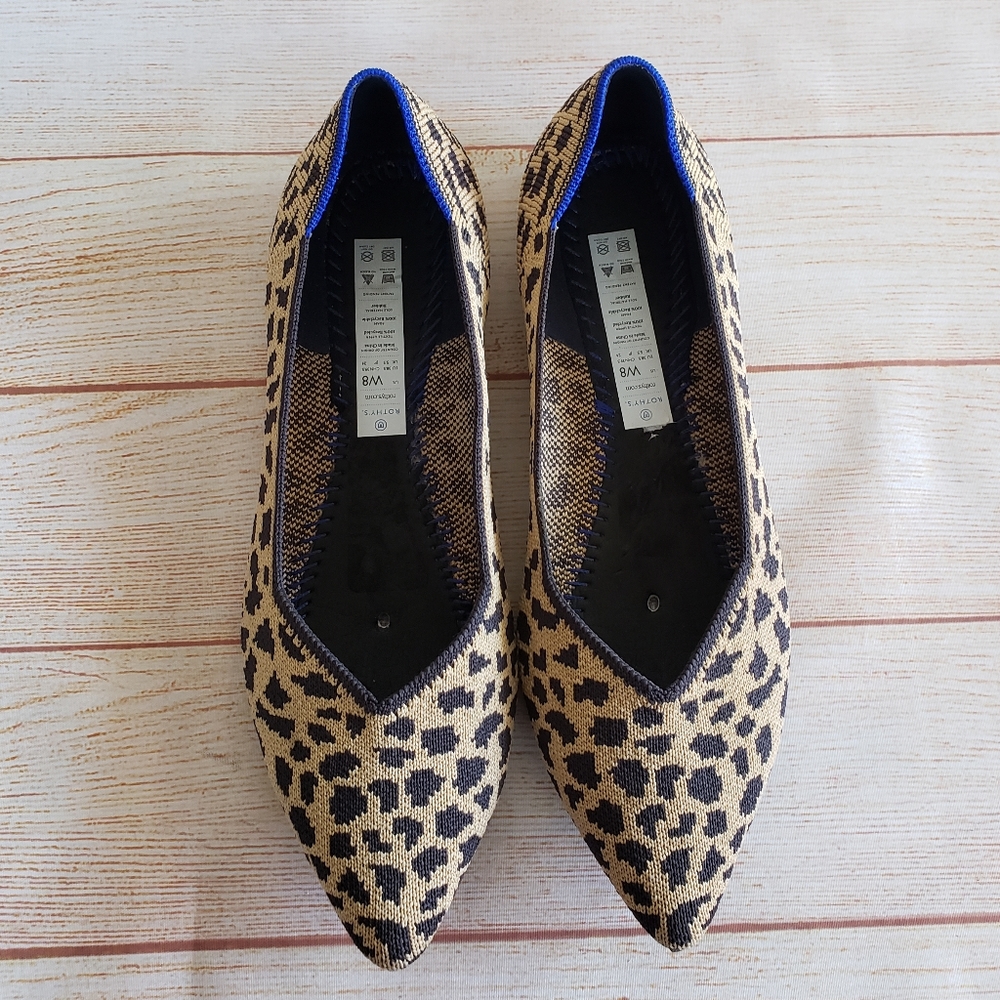 Rare! Rothy's The Point Ballet Flats Leopard Shoes - Picture 3 of 15